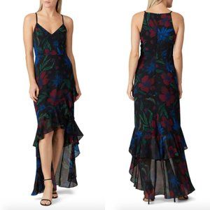Badgley Mischka Floral Maxi Dress - Black, Red, Blue, Green